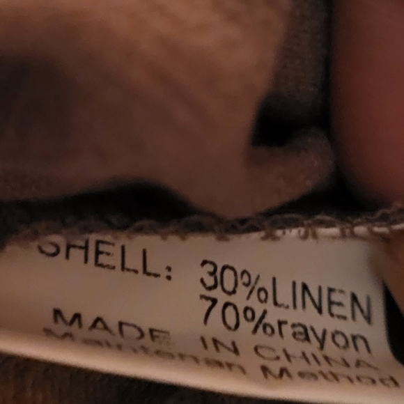 Caracilia Wide Leg Taupe Linen Blend Pants With Smocked Stretchy Waist Size XL - Picture 5 of 6